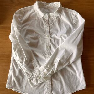Classic J Jill White Button-Up Shirt Collar Stretch Medium Layers